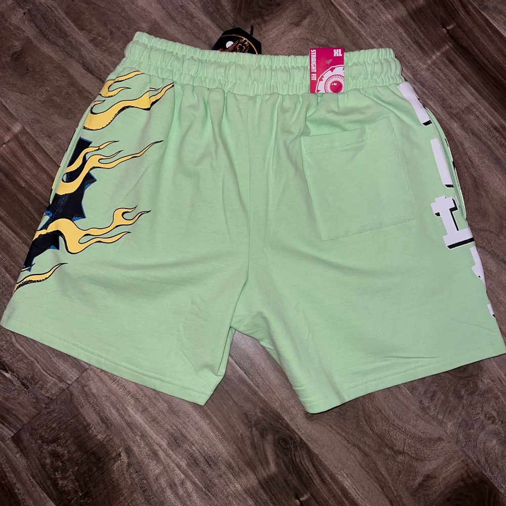 Mishka Light Green Graphic Shorts - Picture 5 of 7